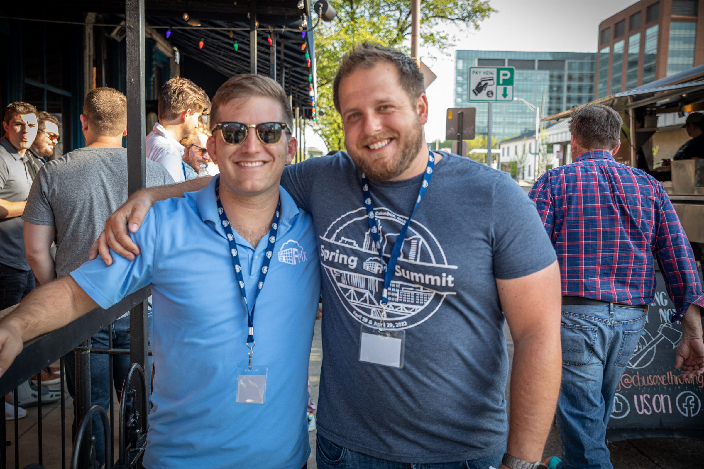 Mike and Brian at a company happy hour in downtown Columbus, Ohio