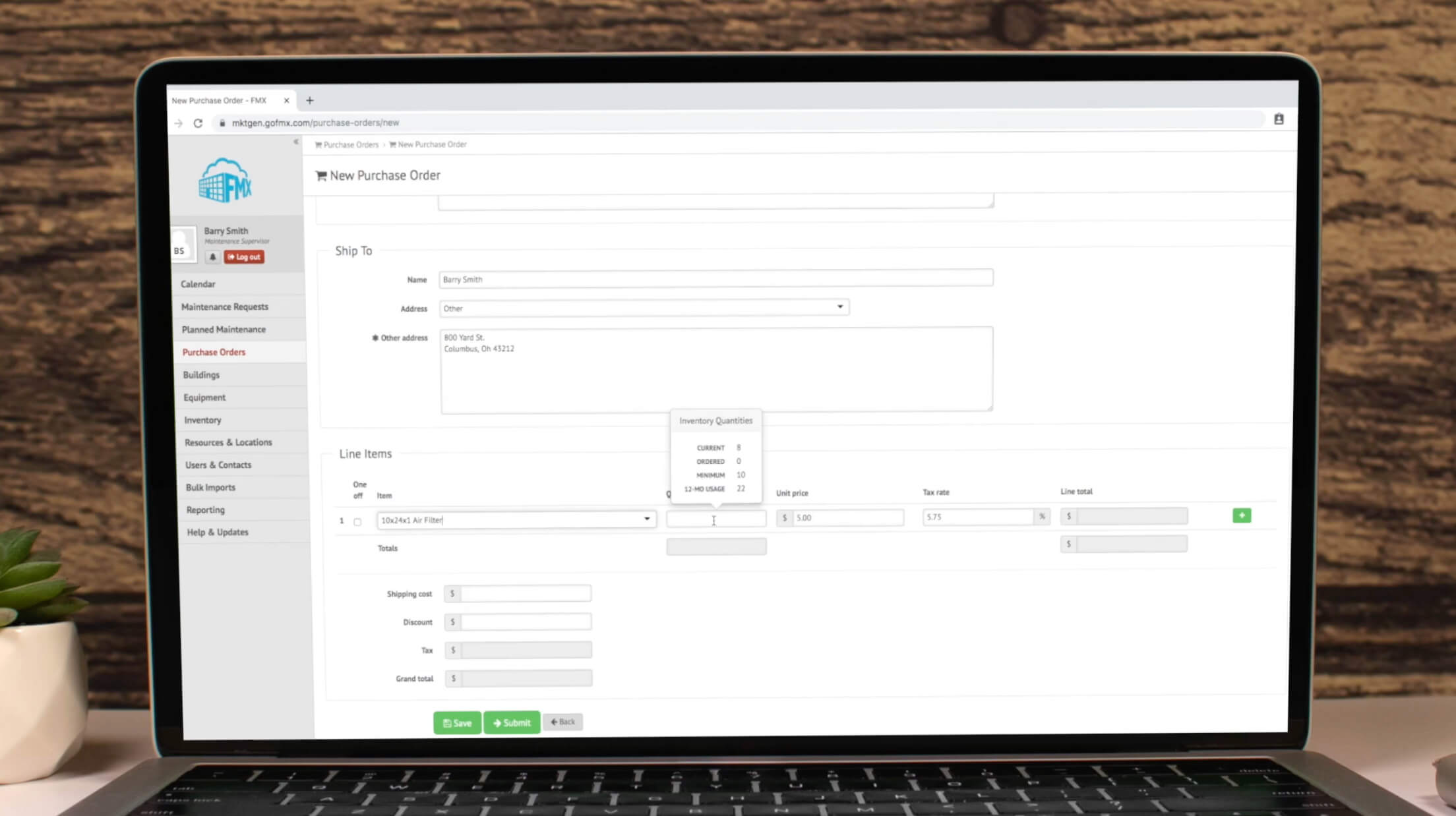 FMX's Purchase Order Management Feature