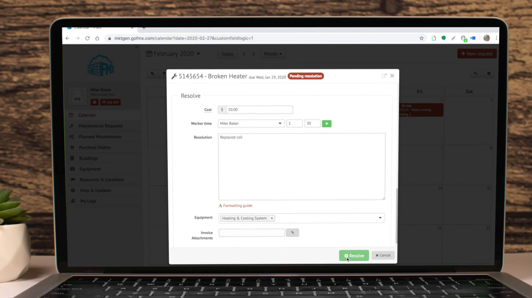 FMX's Work Order Software Feature