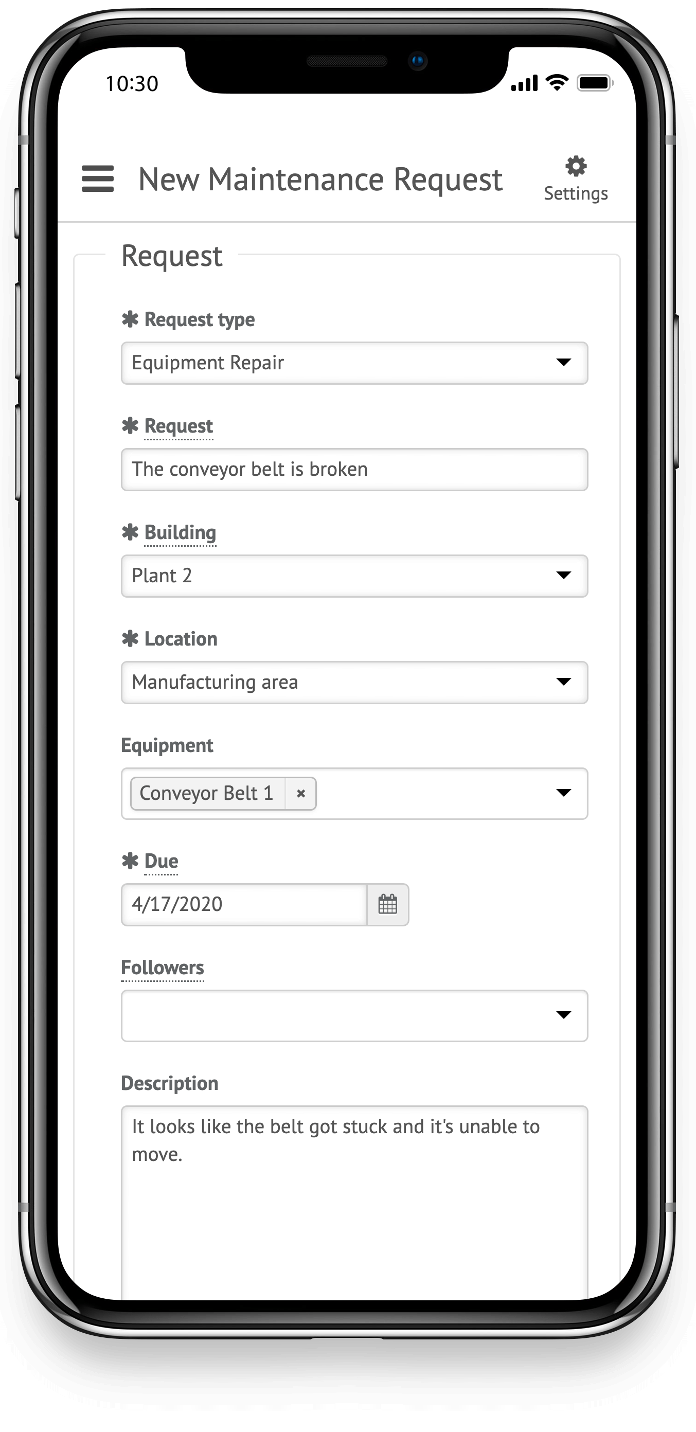 mobile work order management software screenshot