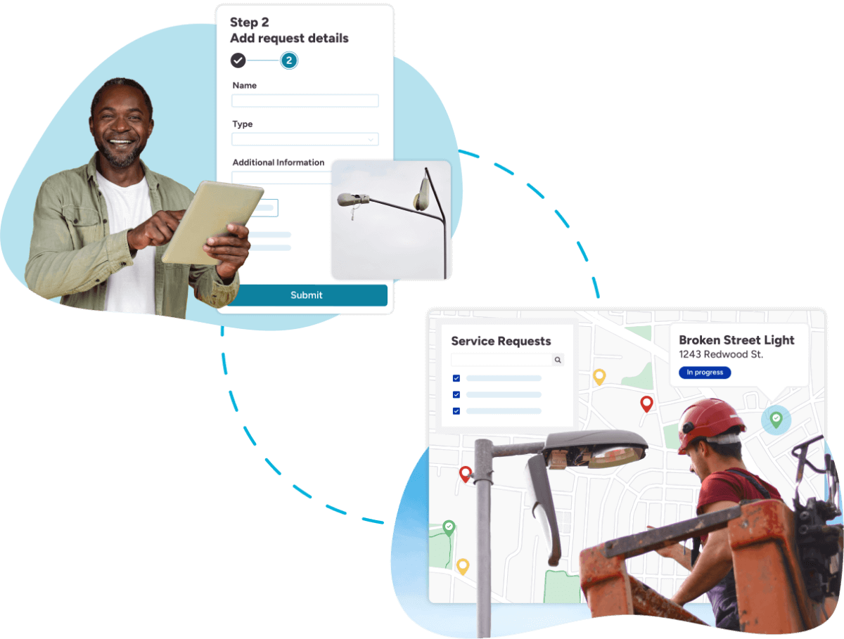 citizens can report broken street lights on their mobile device, knowing that field technicians will be dispatched and held accountable